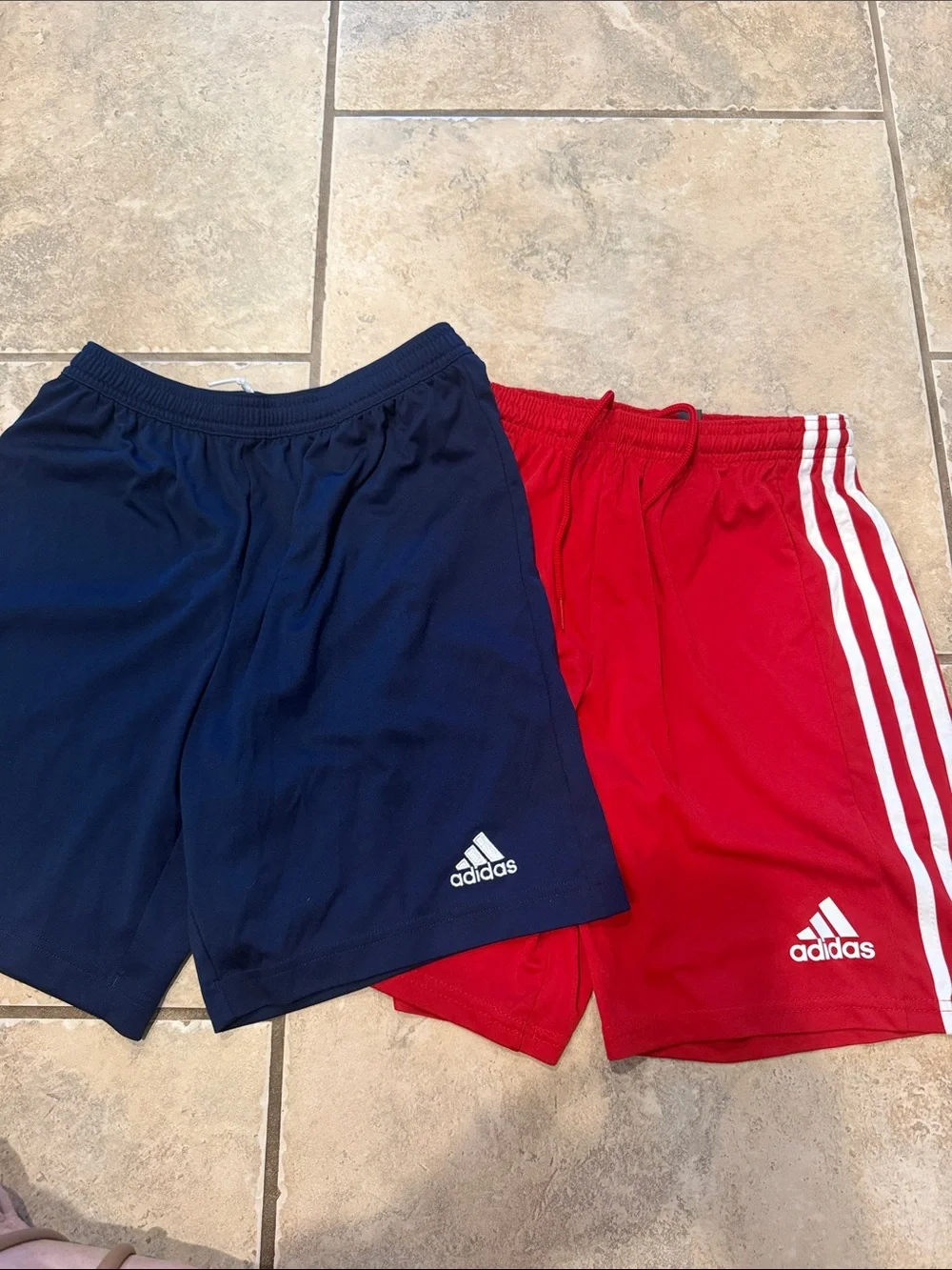2pair ⚽️⚽️ adidas Navy / Red Athletic soccer Shorts bundle
